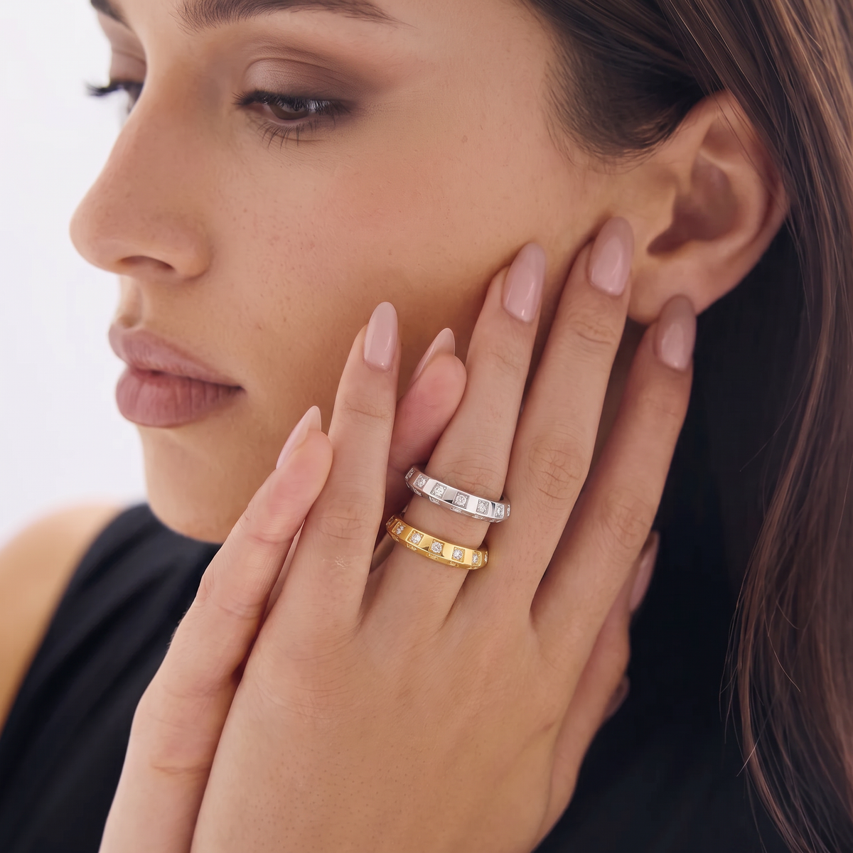 Diamond Channel Eternity Band Ring