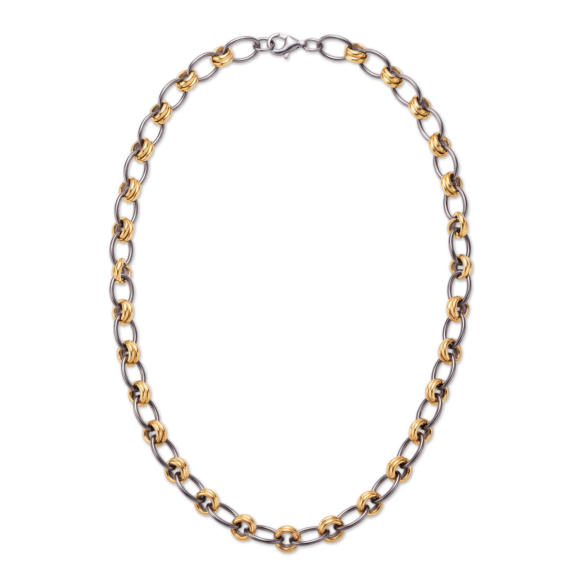 Two-Tone Knot Link Chain Necklace