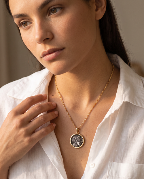 Athena Ancient Coin Medallion Necklace