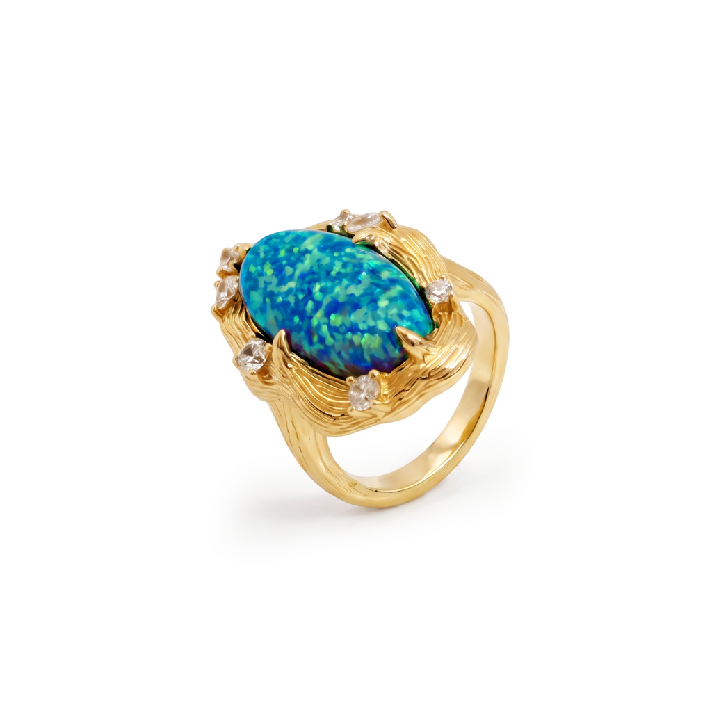 Ocean Opal Diamond Statement Ring