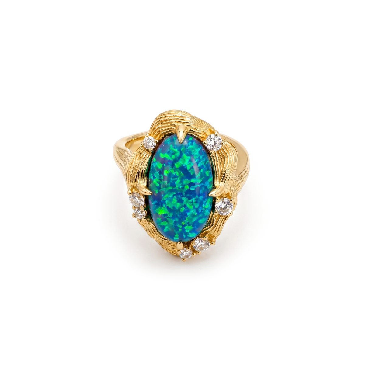 Ocean Opal Diamond Statement Ring