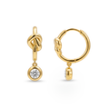 Love Knot Diamond Drop Hoop Earrings