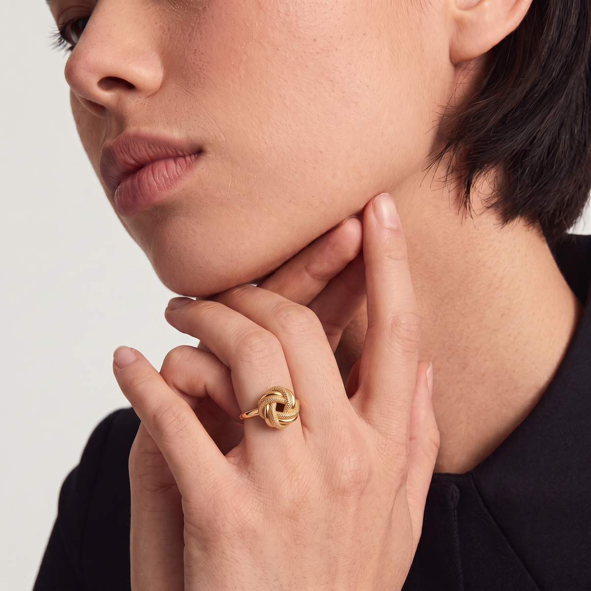 Textured Knot Ball Ring