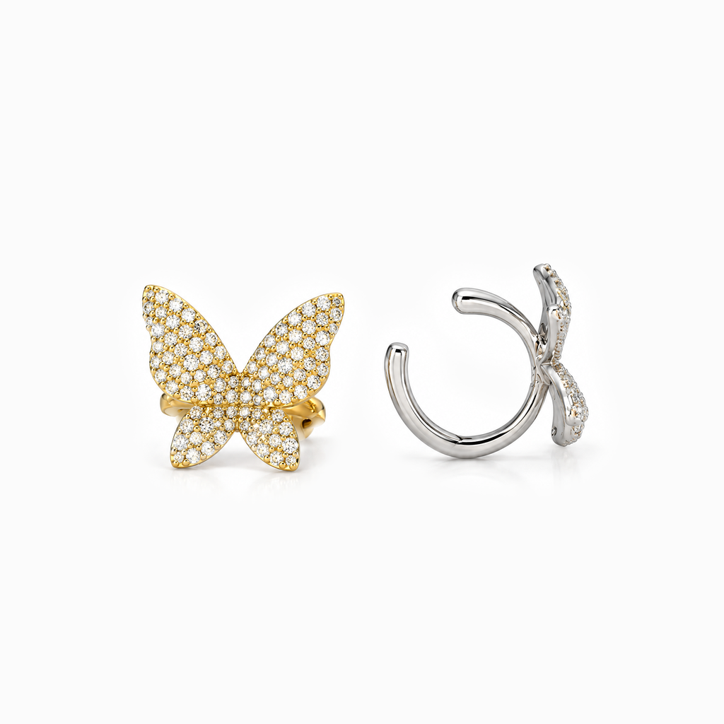 蝴蝶环扣耳环