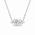 East-West Marquise Solitaire Necklace