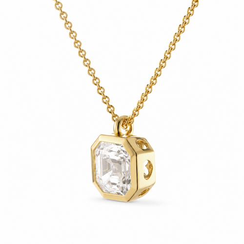 Asscher Cut Bezel Pendant Necklace