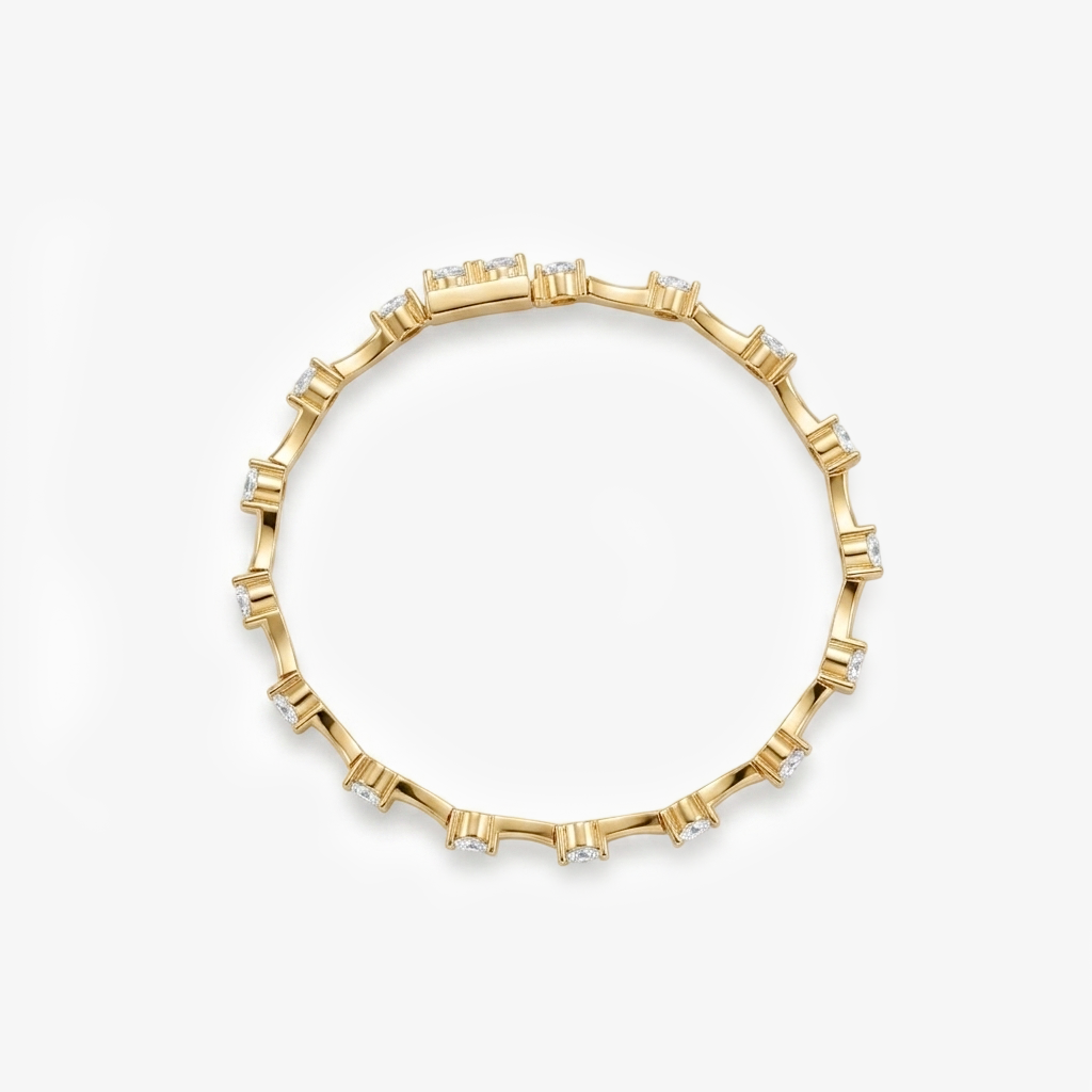 Bezel Station Bar-Link Tennis Bracelet