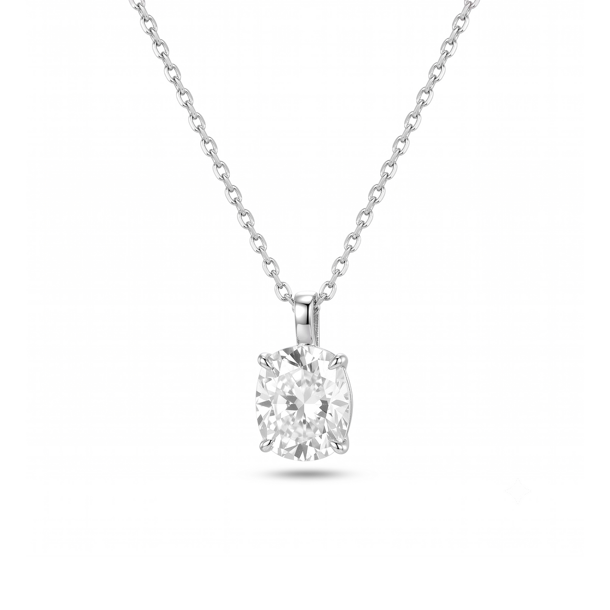 Oval Solitaire Pendant Necklace