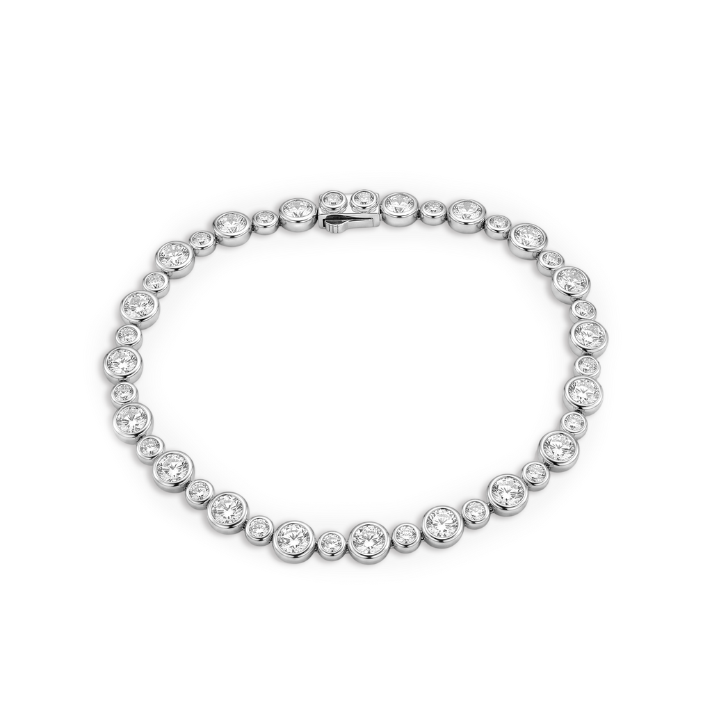 Graduated Bezel Diamond Tennis Bracelet