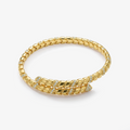 Diamond Chevron Snake Wrap Bangle - Gold
