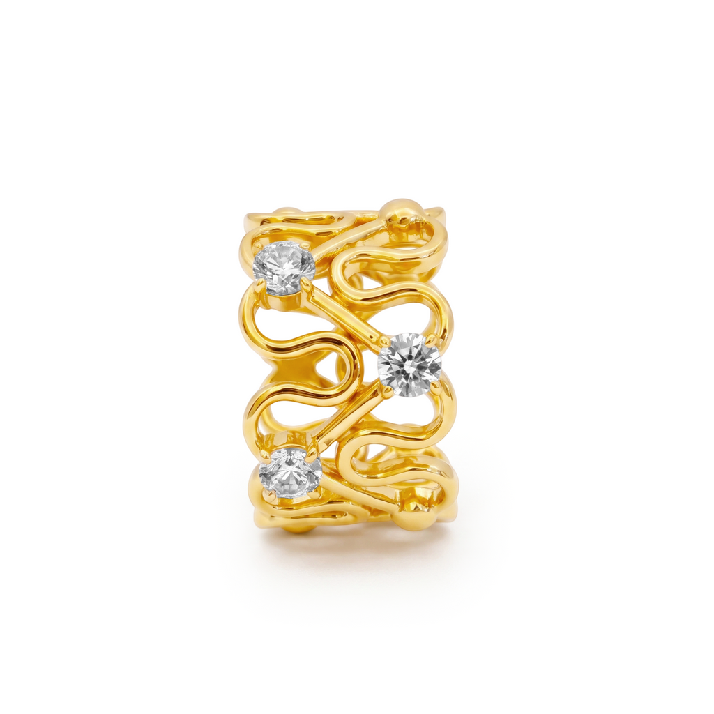 Diamond Filigree Wide Band Ring