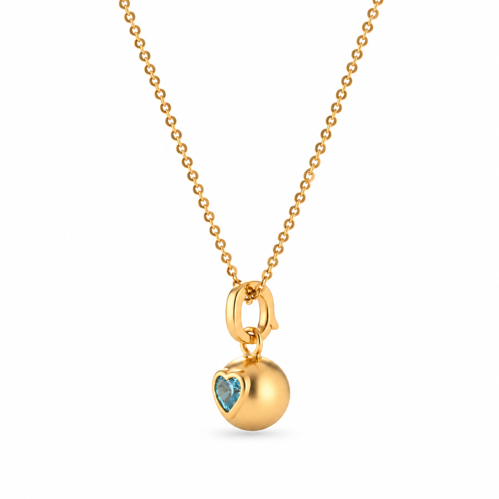Heart Stone Dome Pendant Necklace